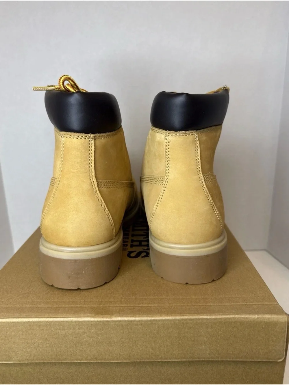 SMITH Wheat Nubuck Work Boots - Wheat and Black